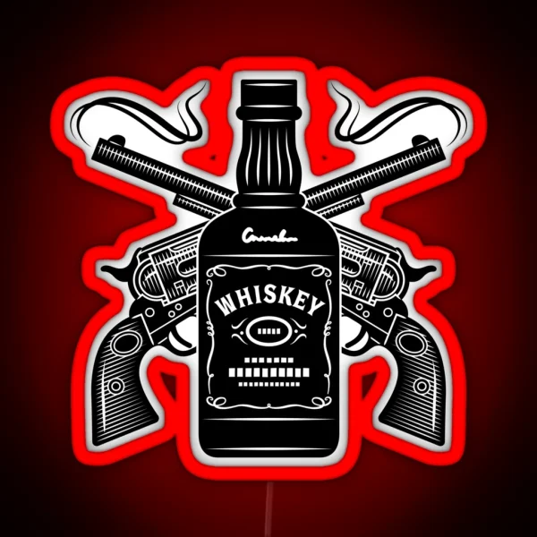 Whiskey And Guns RGB Neon Sign
