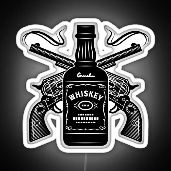 Whiskey And Guns RGB Neon Sign