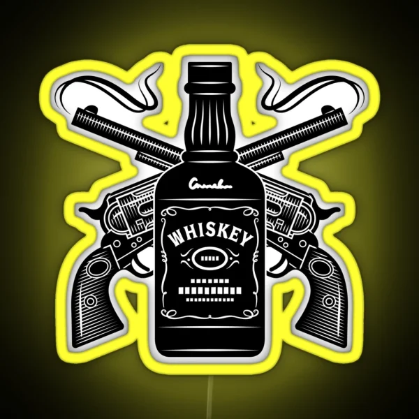 Whiskey And Guns RGB Neon Sign