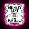 Whiskey-infused rustic charm with colorful dynamic neon LED light display