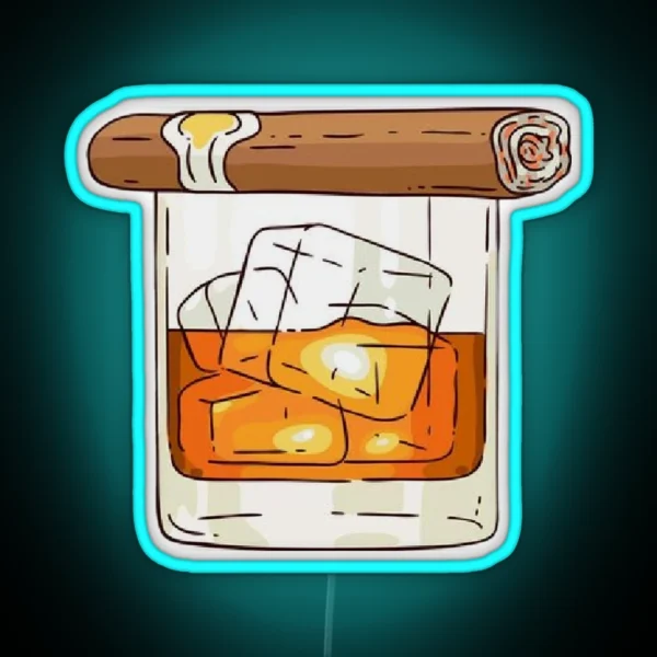 Whiskey Cigar RGB Neon Sign
