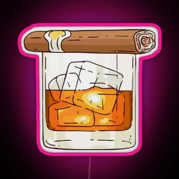 Whiskey Cigar RGB Neon Sign