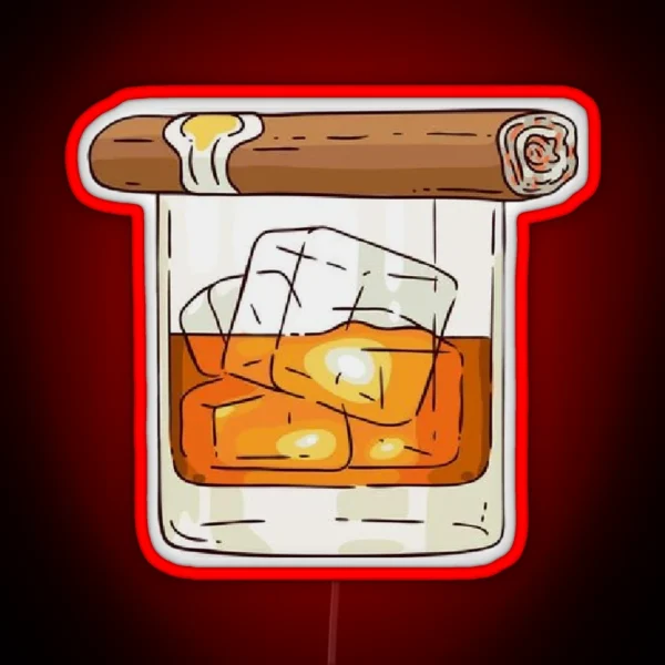 Whiskey Cigar RGB Neon Sign