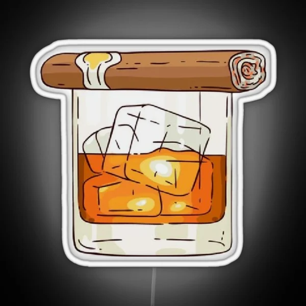 Whiskey Cigar RGB Neon Sign