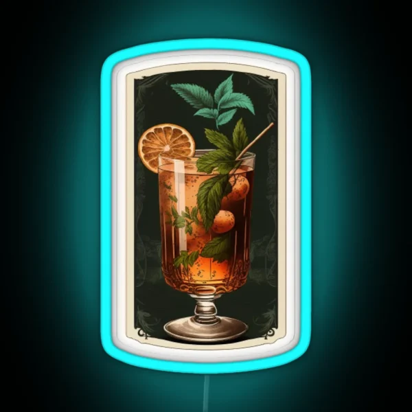 Whiskey Cocktail Old Fashioned RGB Neon Sign