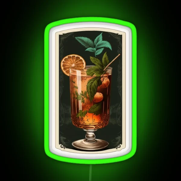 Whiskey Cocktail Old Fashioned RGB Neon Sign