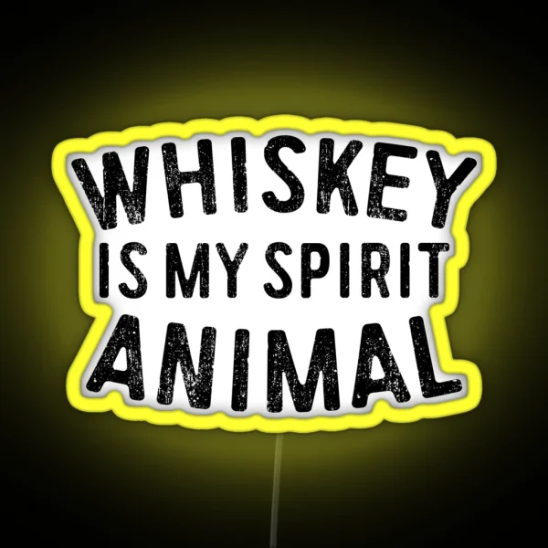 Whiskey Is My Spirit Animal RGB Neon Sign