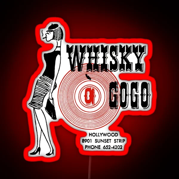 Whisky A Go Go Vintage Poster Restoration Digital Painting Retro Band Gig Poster RGB Neon Sign