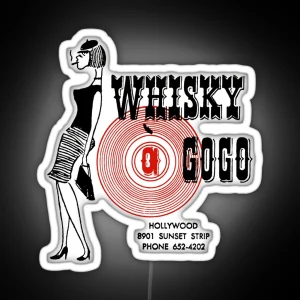 Whisky A Go Go Vintage Poster Restoration Digital Painting Retro Band Gig Poster RGB Neon Sign