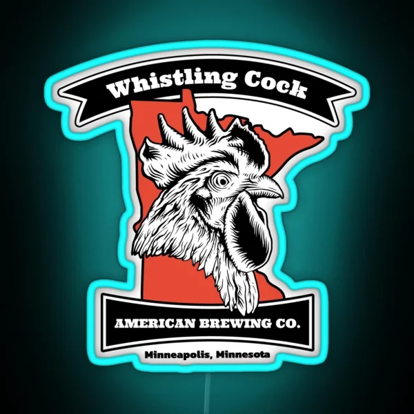 Whistling Cock American Brewing Co Minneapolis MN RGB Neon Sign