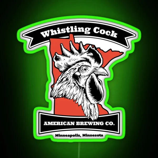 Whistling Cock American Brewing Co Minneapolis MN RGB Neon Sign