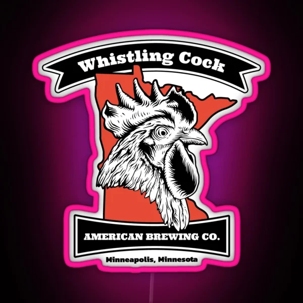 Whistling Cock American Brewing Co Minneapolis MN RGB Neon Sign