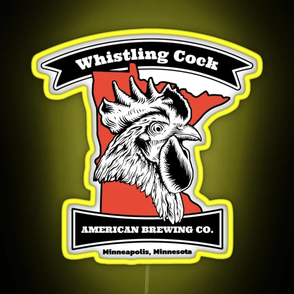 Whistling Cock American Brewing Co Minneapolis MN RGB Neon Sign