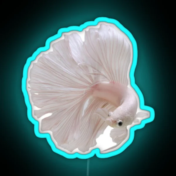 White Betta Fish Led RGB Neon Sign