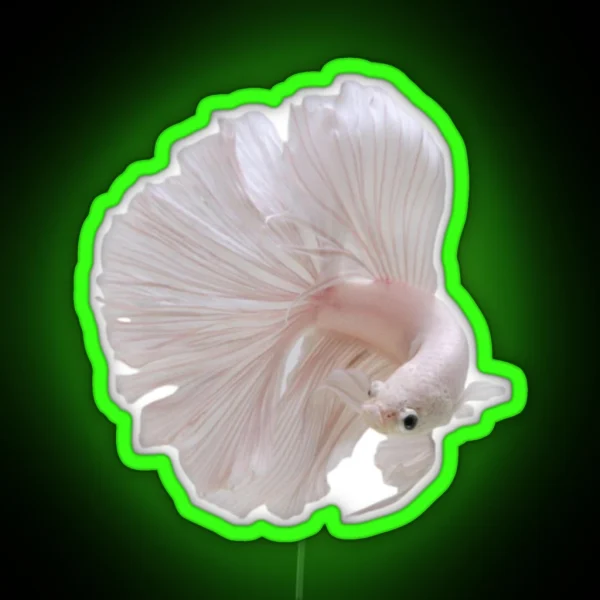 White Betta Fish Led RGB Neon Sign