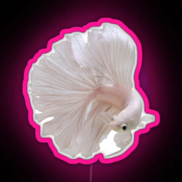 White Betta Fish Led RGB Neon Sign