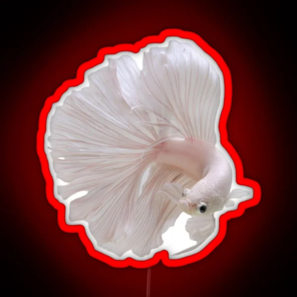 White Betta Fish Led RGB Neon Sign