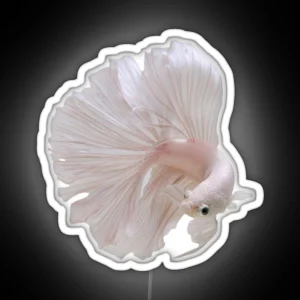 White Betta Fish Led RGB Neon Sign