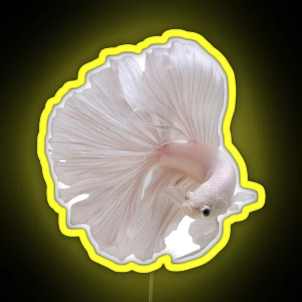 White Betta Fish Led RGB Neon Sign