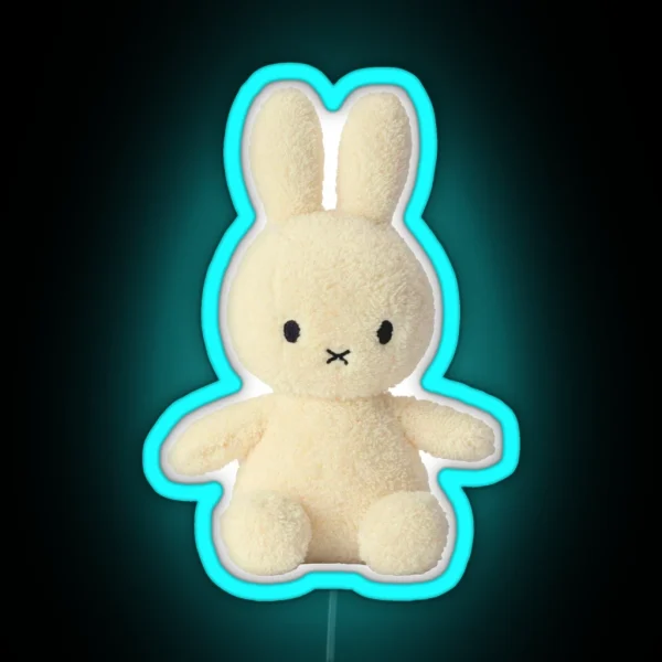 White Bunny Stuffie RGB Neon Sign