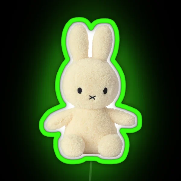 White Bunny Stuffie RGB Neon Sign