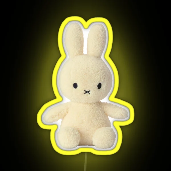 White Bunny Stuffie RGB Neon Sign