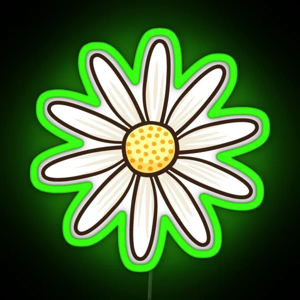 White Daisy RGB Neon Sign