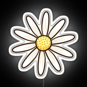 White Daisy RGB Neon Sign