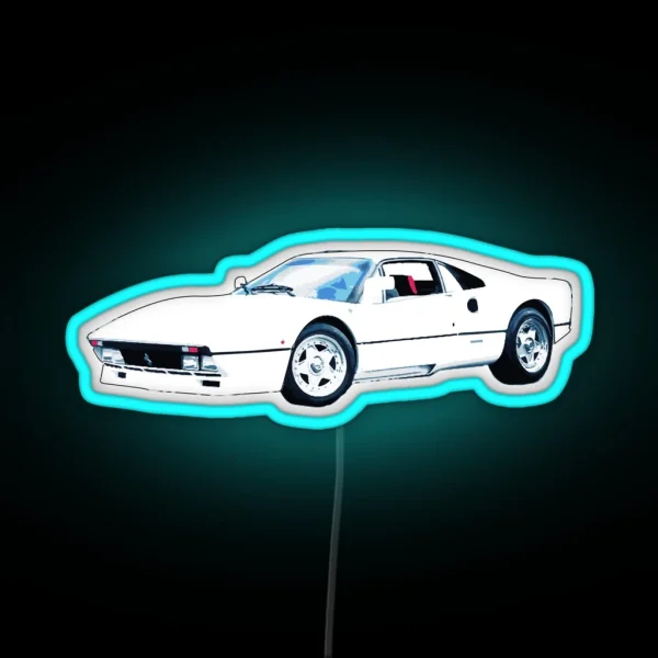 White Ferrari RGB Neon Sign