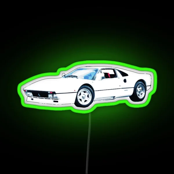 White Ferrari RGB Neon Sign