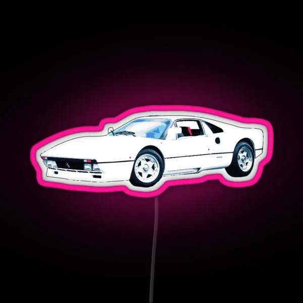 White Ferrari RGB Neon Sign