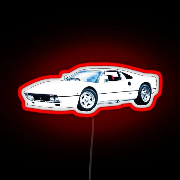 White Ferrari RGB Neon Sign