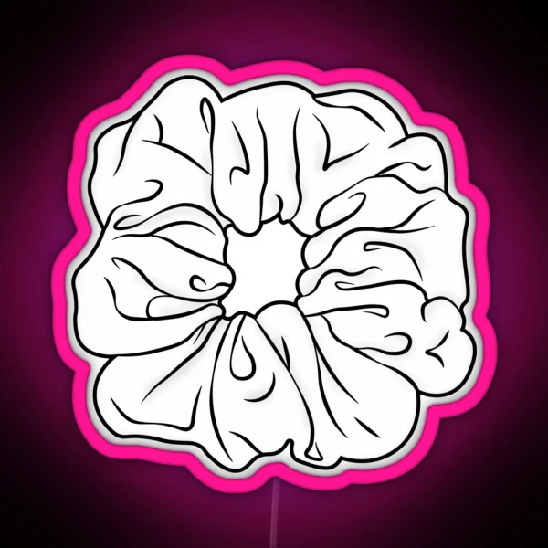 White Hair Scrunchie RGB Neon Sign