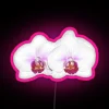 RGB Neon White Orchid Canvas Wall Art Decor Sign Display