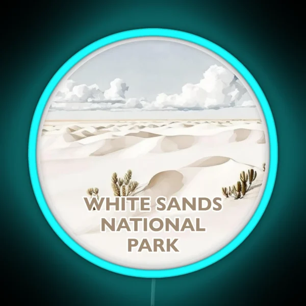 White Sands National Park Boho Watercolor RGB Neon Sign