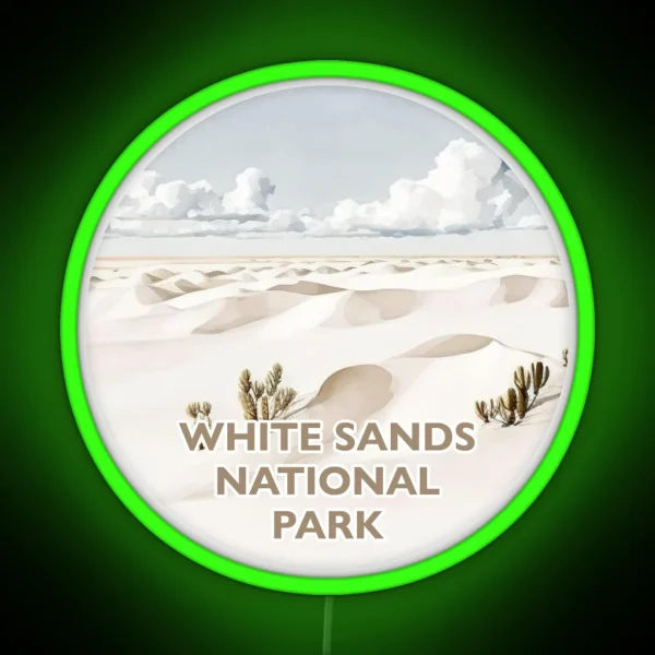 White Sands National Park Boho Watercolor RGB Neon Sign