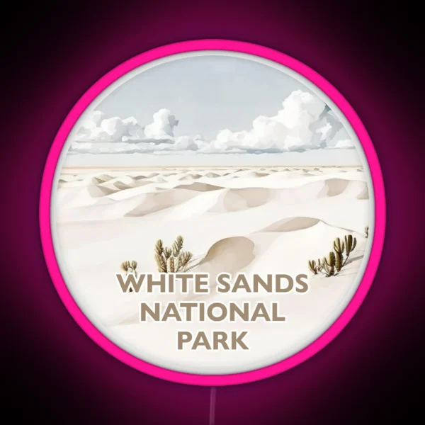 White Sands National Park Boho Watercolor RGB Neon Sign