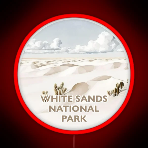 White Sands National Park Boho Watercolor RGB Neon Sign