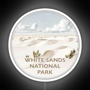 White Sands National Park Boho Watercolor Circle RGB Neon Sign