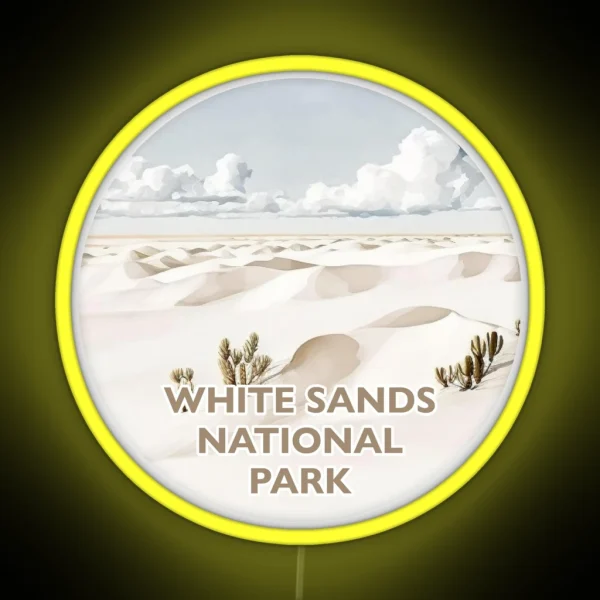 White Sands National Park Boho Watercolor RGB Neon Sign