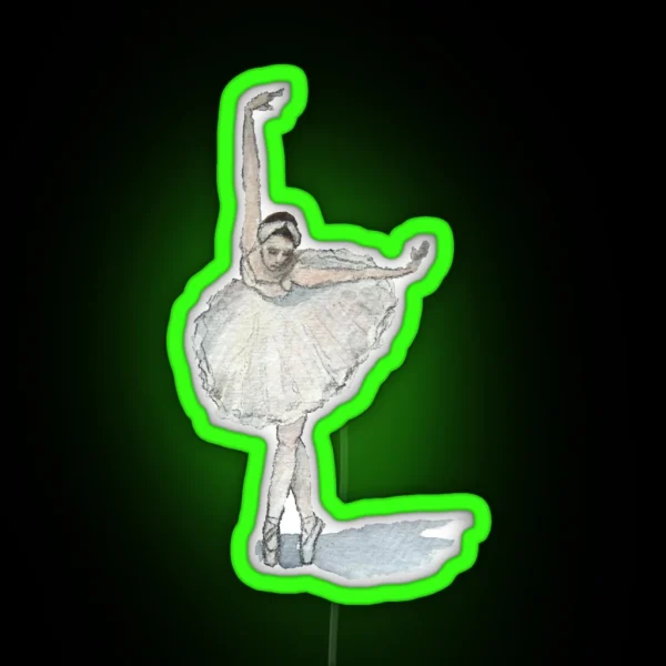 White Swan Ballet RGB Neon Sign