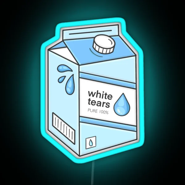 White Tears Milk Carton RGB Neon Sign