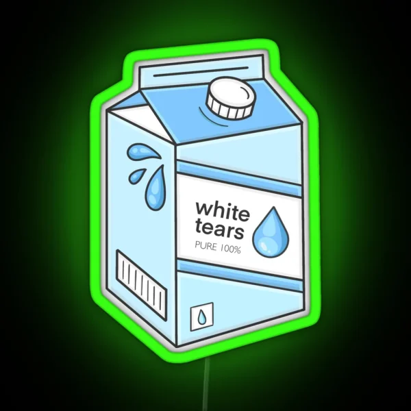 White Tears Milk Carton RGB Neon Sign