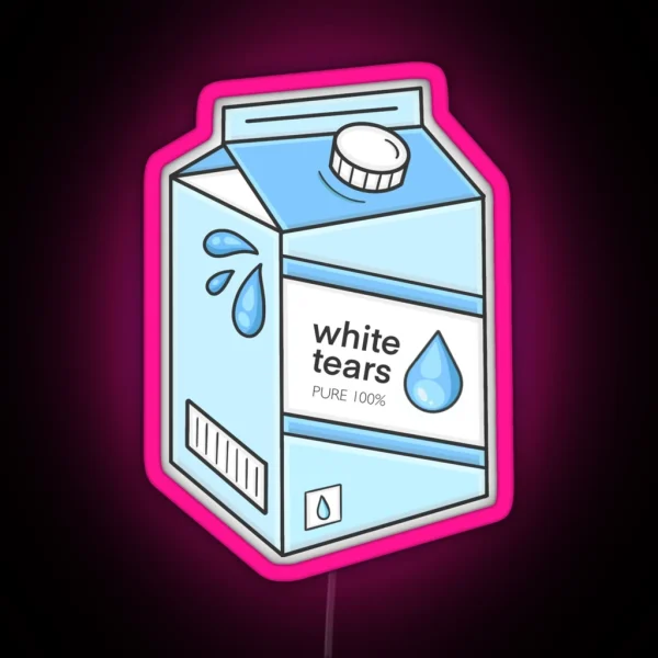 White Tears Milk Carton RGB Neon Sign