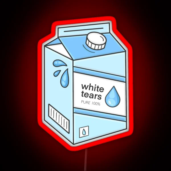 White Tears Milk Carton RGB Neon Sign
