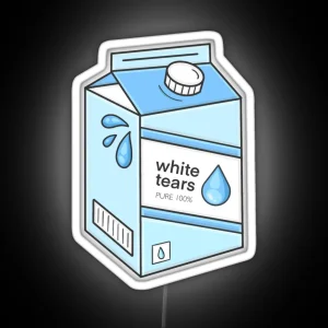 White Tears Milk Carton RGB Neon Sign