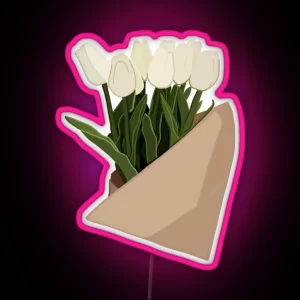 White Tulips RGB Neon Sign