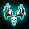 Eye-catching whitetail deer skull neon sign decor with vibrant colors