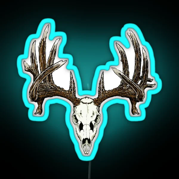 Whitetail Deer Skull RGB Neon Sign