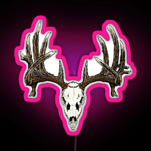 Whitetail Deer Skull RGB Neon Sign